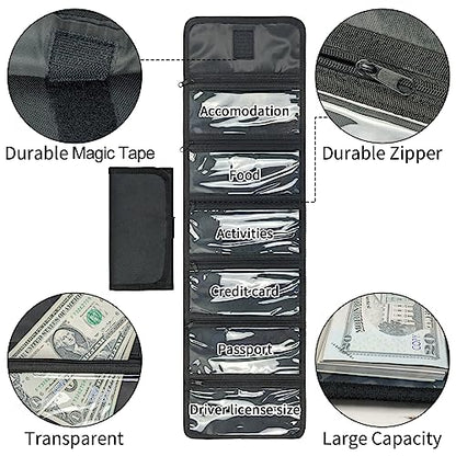 Money Organizer with Zipper,Cash Envelopes Budget Binder - color: Black