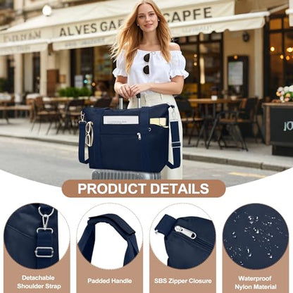 Small Travel Gym Duffel Bag for Women, Weekender Overnight Bag - color: Dark Blue