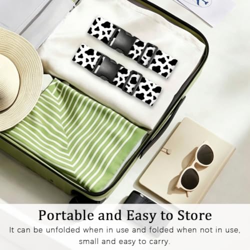 2Pcs Cow Print Luggage Straps for Suitcases 23.6-35.4 Inch - color: Cow Print