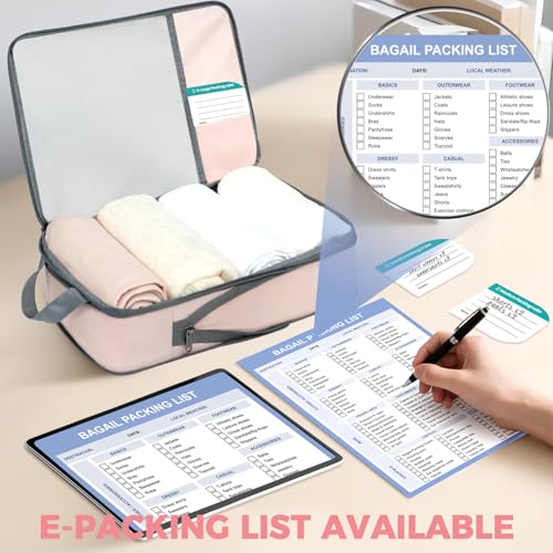 BAGAIL Lightweight Compression Packing Cubes for Travel, 6 Set, Pink - color: Pink