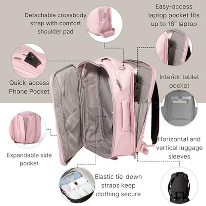 Baggallini Modern Convertible Travel Backpack - color: Bagg Pink