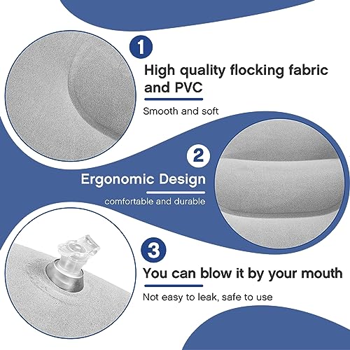 Maitys 5 Pcs Inflatable Camping Pillow,16.93 X 10.63 Inches,Gray - color: Gray, size: 16.93 x 10.63 Inches