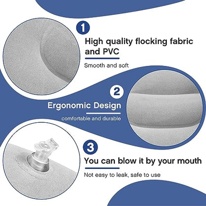 Maitys 5 Pcs Inflatable Camping Pillow,16.93 X 10.63 Inches,Gray - color: Gray, size: 16.93 x 10.63 Inches