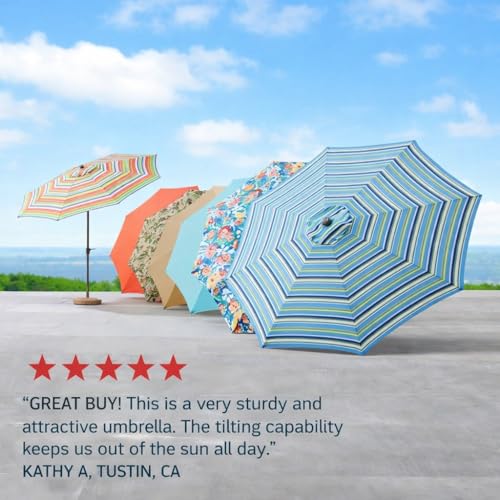 BrylaneHome 9 Ft. Tilt-And-Crank Umbrella - color: Taupe