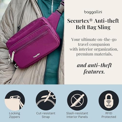 Baggallini Securtex Anti-Theft Belt Bag - color: Lapis