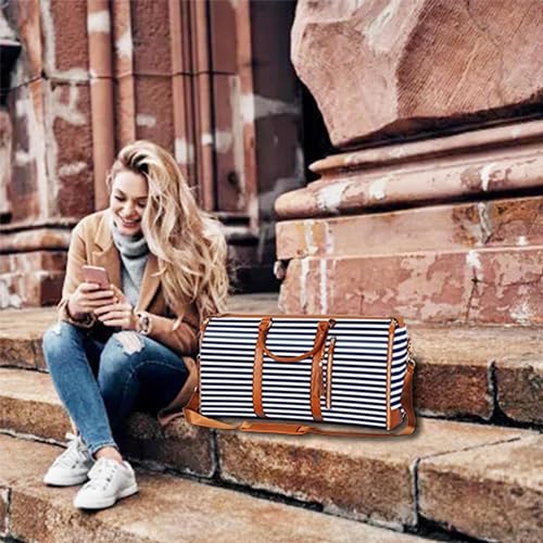 Ytonet Large Convertible Garment Bags for Travel, Waterproof Carry On Bag - color: Royal Blue Stripe, style: Tote