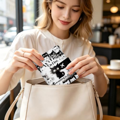 Cat Passport Holder for Travel Essentials, RFID Blocking Wallet Case - color: Cat Fine