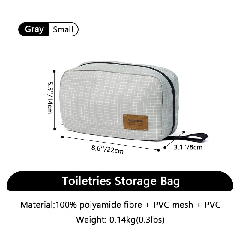 windhike Naturehike Hanging Toiletry Bag for Men Women, Water-Resistant - color: Grey-S