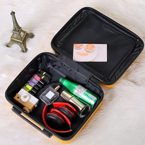 16-Inch Large Capacity Hard Shell Cosmetic Case, Professional Makeup Travel Suitcase with Zipper & Handle, Water-Resistant Cosmetic Organizer for diamond painting – Yellow - color: yellow