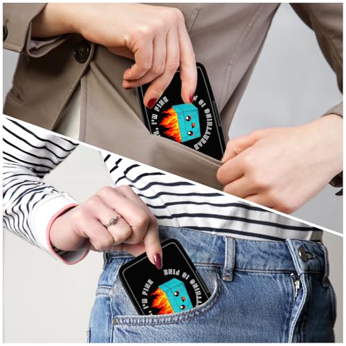Card Holder Credit Cards Holder for Women RFID wallet women Business Card Holder Wallet Mini Aluminum Card Wallet RFID Blocking Slim Metal Hard Card for Women, Cartoon Dustbin - color: Cartoon Dustbin