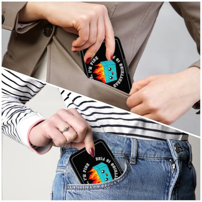 Card Holder Credit Cards Holder for Women RFID wallet women Business Card Holder Wallet Mini Aluminum Card Wallet RFID Blocking Slim Metal Hard Card for Women, Cartoon Dustbin - color: Cartoon Dustbin