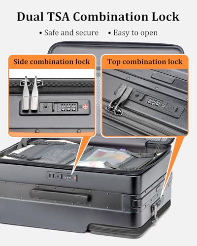 Joyway 20 Inch Top Opening Carry on Luggage with Aluminium Frame, Grey - color: Grey