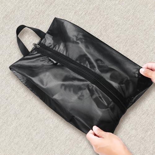Bagail Shoe Bags for Travel, TPU Water Resistant Shoe Pouch(2Psc, Black)