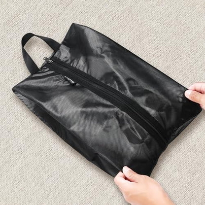 Bagail Shoe Bags for Travel, TPU Water Resistant Shoe Pouch(2Psc, Black)