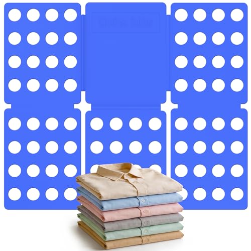 Geniusidea Mini Clothes Folding Board Compact Portable Shirt Folder - color: Blue