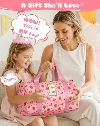 Elilier Dance Recital Gifts for Girls, Preppy Dance Bag, Letter R - color: Blue, style: R