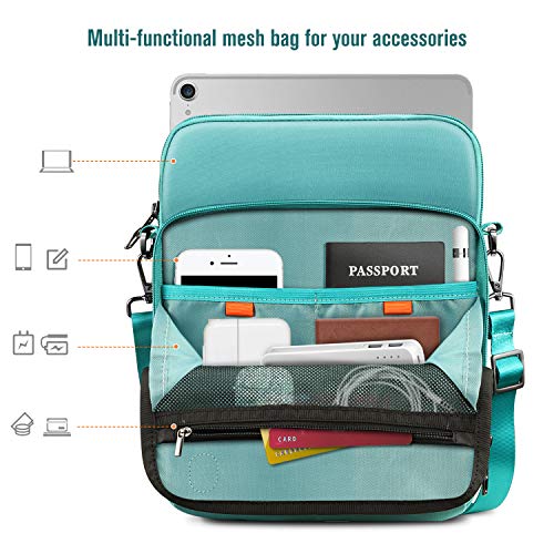 Fintie 11 inch Tablet Sleeve Case, Briefcase Shoulder Bag - color: Aqua Green