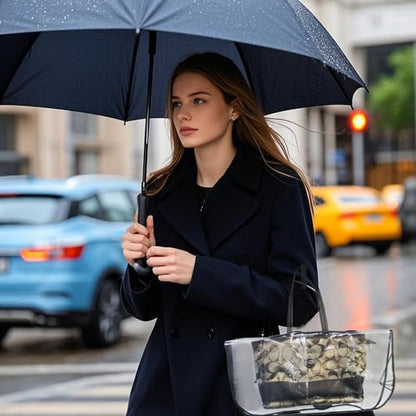 Handbag Raincoat Transparent PVC Handbag Rain Cover (square) - style: square