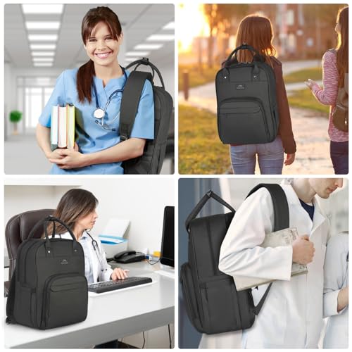 MATEIN Medical Backpack, 17 Inch Laptop Backpack with Removable Organizer - color: Black, size: 17 Inch