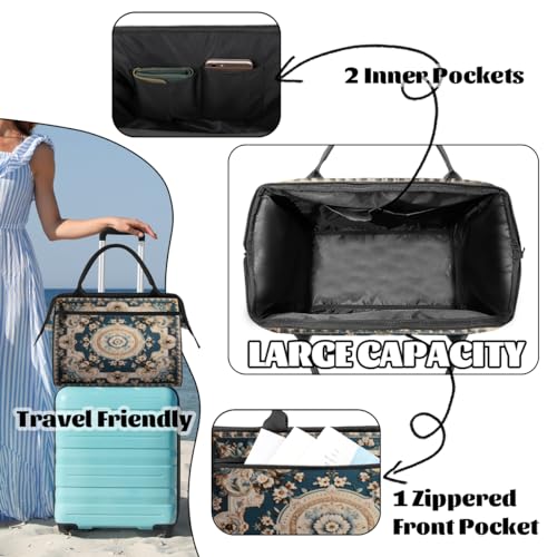 Carpet Pattern Weekender Overnight Bag for Women Travel Gym Sport - color: D 001