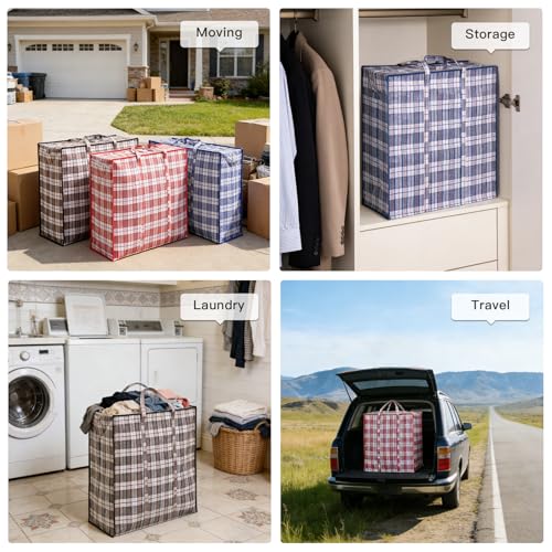 3 Pack 158L Extra Large Moving Bags - Zippers & Wrap-Around Handles - size: X-Large 3 Pack