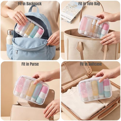 20 Pack Travel Bottles for Toiletries, Travel Containers with Pill Case - color: Multi Color B