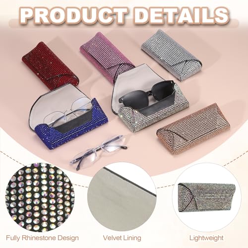 PATIKIL Bling Sunglass Case Eyeglasses Hard Shell w/Rhinestones - color: Ab Color
