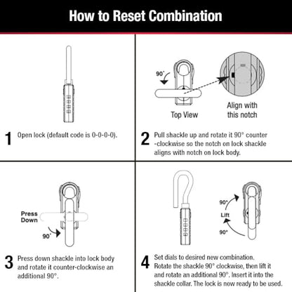 Master Lock TSA Approved Combination Luggage Lock Black 4-Pack 4696EC4 - size: 4 Pack