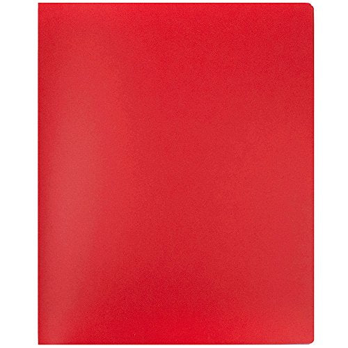 JAM PAPER Heavy Duty Plastic Multi Pocket Folders - 10 Pocket - Red - 3/Pack - color: Red, size: 10 Pocket (Pack of 3)
