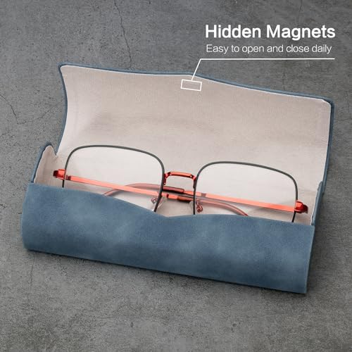 Vemiss Hard Shell Eyeglass Cases, Lightweight Portable Glasses Case for Women Men - color: D2-blue