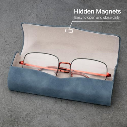 Vemiss Hard Shell Eyeglass Cases, Lightweight Portable Glasses Case for Women Men - color: D2-blue