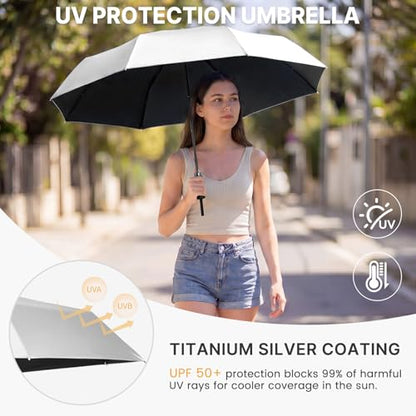 G4Free 46in Mini Sun Umbrella with Retractable Handle Umbrellas - color: Black