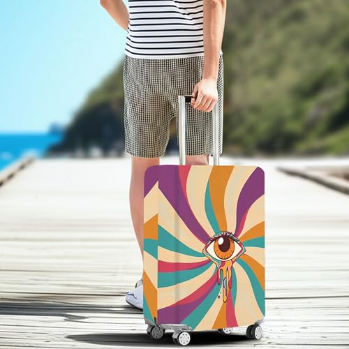 Luggage Covers for Suitcase Tsa Approved, Suitcase Covers Protector Elastic Fit for 24-26 Inch Luggage - color: Purple