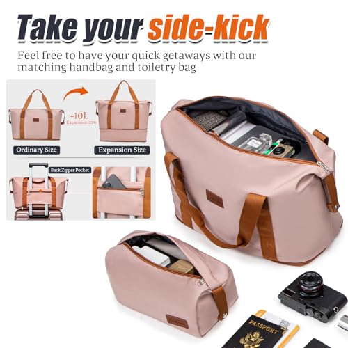 Cosbarn Luggage Sets Hardshell 5 Piece Durable Suitcases with Wheels - color: RoseGold