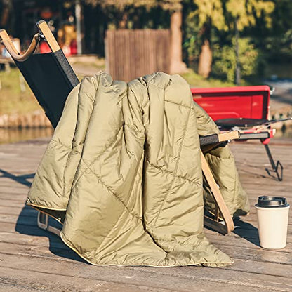 Sonive Blanket 52x75,Packable Compact Blanket Weatherproof Outdoor - color: Army Green