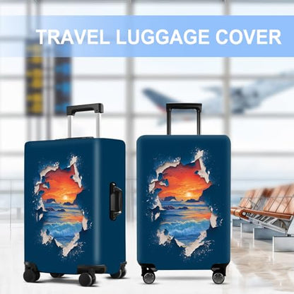 Sunset Luggage Cover Washable Suitcase Protector Anti-scratch Suitcase cover Fits 32-34 Inch Luggage XL - color: Sunset, size: XL(32-34inch suitcase)