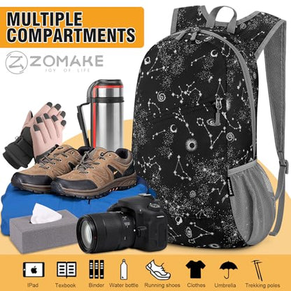 ZOMAKE Lightweight Packable Backpack 20L, Foldable Small Daypack for Hiking - color: Star Print