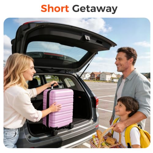 Hard Shell Suitcase With Removable Wheels, 16 Inch Carry On Luggage - color: Purple