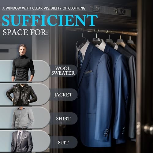 Hleelomi 2 Pack 43-in Garment Bag for Hanging Clothes Suit Bag Black - color: black, size: 43“ （2 pack)
