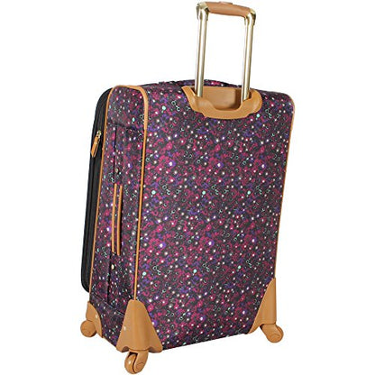 Steve Madden Designer Luggage Collection - Expandable 28 Inch Softside Bag for Men & Women - Durable Lightweight Checked Suitcase with 4-Rolling Spinner Wheels (Dark Purple) - color: Dark Purple