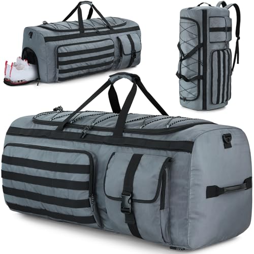 Gonex 130L Extra Large Duffel Bag, Convertible Travel Duffle - color: Grey, size: 130L