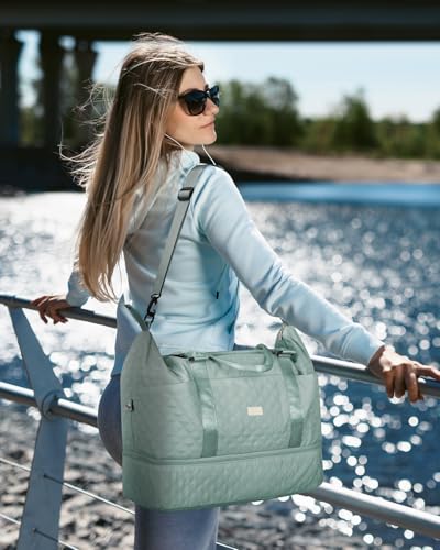50L XL Weekender Bags for Women, Large Travel Duffle Bags, Blue - color: blue