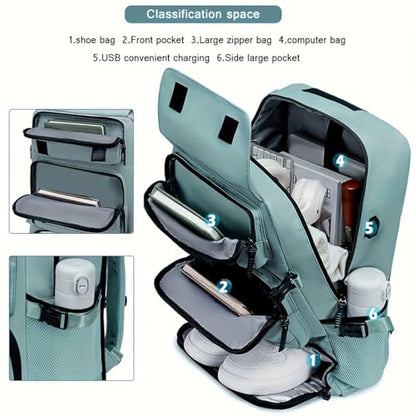 O-TBOST Travel Laptop Backpack Convertible Duffle Backpack 17inch Carry on Backpack for Women Men (Green) - color: Green