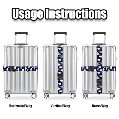 Nuxovilar Luggage Straps Set for Suitcase 1.96x90.5in Polyester - color: YVC10953, size: 1.96"x90.5"