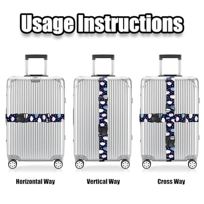 Nuxovilar Luggage Straps Set for Suitcase 1.96x90.5in Polyester - color: YVC10953, size: 1.96"x90.5"