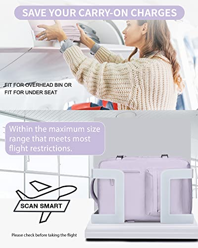 WONHOX Large Travel Laptop Backpack Expandable Flight Approved Backpack Carry on Backpack for Women Men Waterproof 17inch Laptop Daypack Hiking Work Backpack with Shoe Compartment Purple - color: A1-purple
