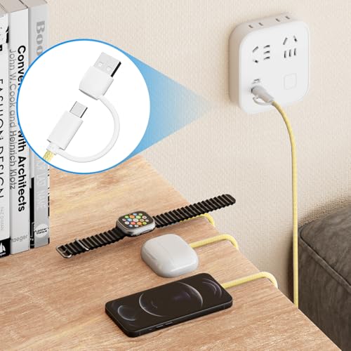 Rose Tattoo 3 in 2 USB C Charging Charger Cable Compatible with Apple Watch - color: Lemon Yellow