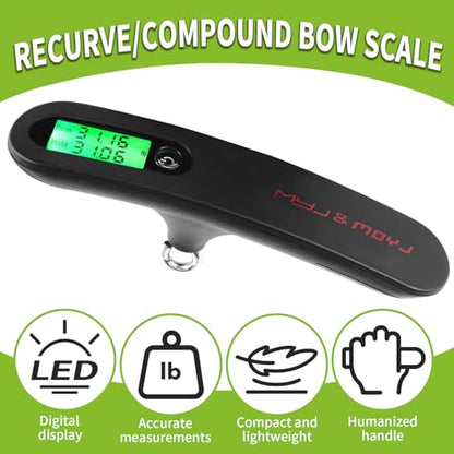 Archery Bow Scale Recurve/Compound Bow Draw Weight 50LBS Peak/Hold kg/lb Conversions Digital LED Display