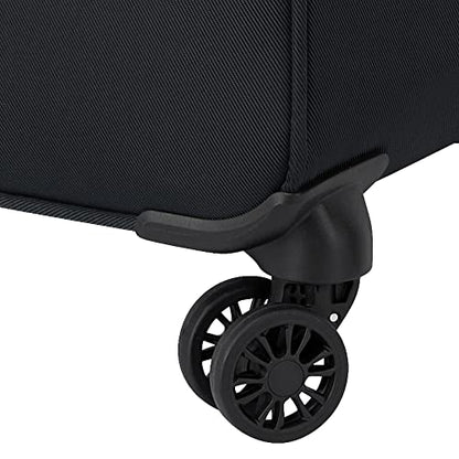 DELSEY PARIS Sky Max 2.0 Softside Expandable Luggage with Spinner Wheels, Black, Checked-Medium, 24 Inch - color: Black, size: Checked-Medium, 24 Inch