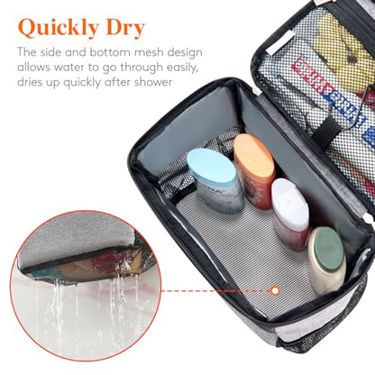 Lifewit Mesh Shower Caddy Bag, Hanging Shower Organizer, Medium, Grey - color: Grey, size: M(8.3"L x 5.9"W x 9.8"H)